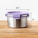 LunchBots Stainless Steel Salad Bowl with Click On Lid Lunch Containers for Adults and Children Reusable Lunch Container with a 6 Cup Capacity - 48oz, Lavender Lid