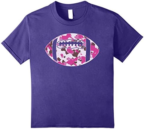 Kids Camouflage Football Shirt - Pink Camo Football T-Shirt 8 Purple