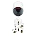 Twine Antiqued farmhouse decor wine charms and drink markers for wine glasses, 6 count