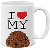 MUGBREW I Love My Brown Toy Poodle Ceramic Coffee Mug Tea Cup, 11 OZ