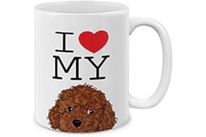 MUGBREW I Love My Brown Toy Poodle Ceramic Coffee Mug Tea Cup, 11 OZ