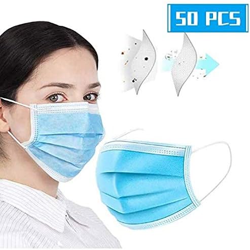 RLRY 50 PCS Safety 3-Layer M-a-s-k Disposable Earloop Face M-A-S-K for Personal Health
