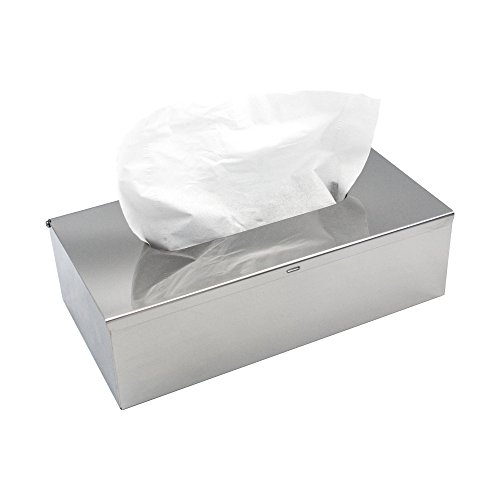 JunSun Rectangle Stainless Steel Paper Facial Tissue Box Cover Holder-Wall Mounted or Freestanding Use for Bathroom Vanity Countertops,Bedroom Dressers,Night Stands,Desks,Tables-Mirror Polished Finish - Thumbnail 7
