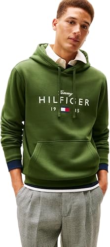 Uomo Felpa con Cappuccio Brand Love con Logo, Nero (Mountain Pine), M