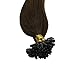 Sunny Hair U Tip Hair Extensions Human Hair Keratin Pre Bonded U Tip Remy Human Hair #4 Dark Brown Ombre to #613 Bleach Blonde Hot Fusion Hair Extensions 50g 1g/s 18inch