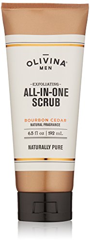 Olivina Men Exfoliating All-in-One Scrub, Bourbon Cedar, 6.5 fl. oz.
