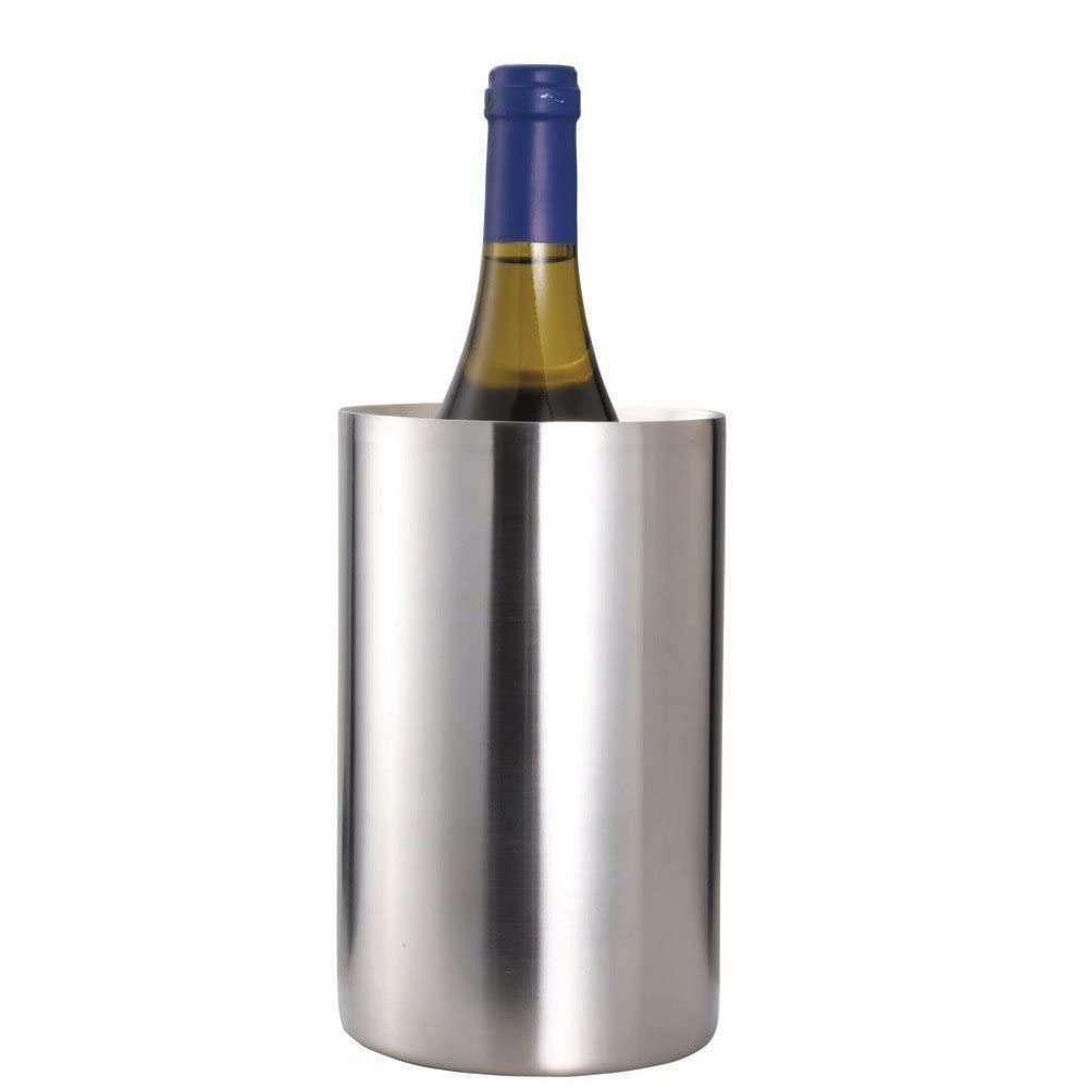 BarCraft KCBCWCOOLSS Single Bottle Wine Chiller in Gift Box, Stainless Steel, Silver, 12 x 19cm