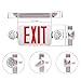 (2 Pack) UL Certified LED Round Emergency Light Exit Sign Hardwired Compact Combo with 2 Adjustable Head Lights,Red Emergency Exit Lighting Commercial Grade High Output