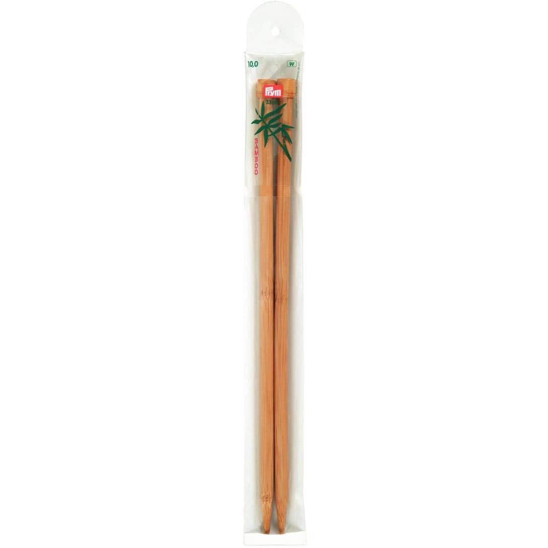Prym 33 cm 10.00 mm Single Pointed Knitting Pins Bamboo