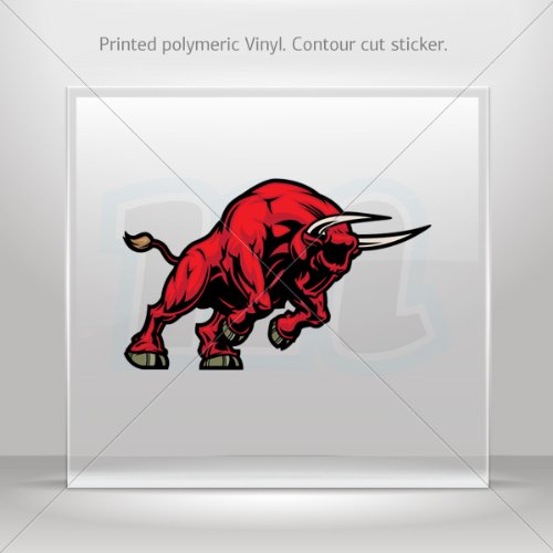 Sticker Decal Angry Bull Decor Motorbike Bicycle Vehicle ATV car Lapto (10 X 6.22 Inches)
