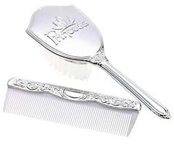 baby brush and comb set silver