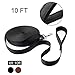 Hi Kiss 6FT 10FT Nylon Dog Leash, Strong and Durable Traditional Style Leash with Easy to Use Collar Hook, 10FT Black