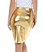 Sakkas 2695 Women's Shiny Metallic Liquid High Waist Pencil Skirt - Gold - X-Large