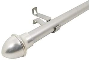 Graber 7/16-Inch Round Cafe Curtain Rod (48 to 84-Inch Width, Nickel) by Graber