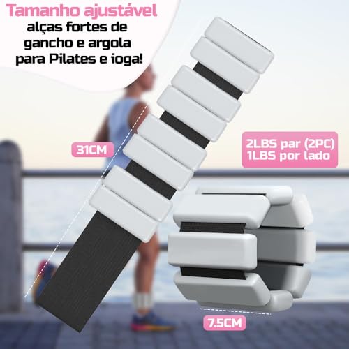 Peso de Pulso, Pesos de Pulso para Mulheres E Homens * 2, Caneleira, Peso Ajustável para O Pulso, Peso de Pulso 900G, Pesos de Braço para Caminhada, Tornozeleira Academia, Peso de Perna