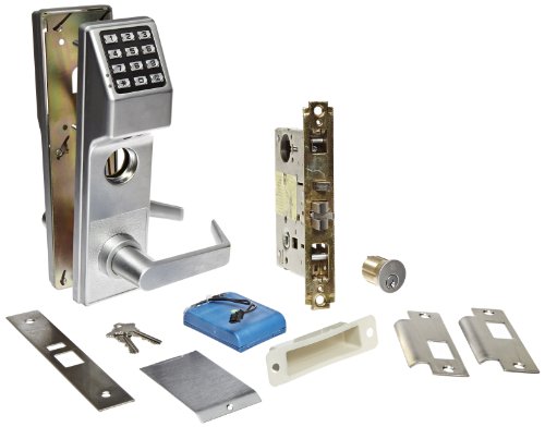 Alarm Lock Stainless Steel Trilogy T3 300-User Weatherproof Electronic Digital Keypad Classroom Mortise Lock Leverset, Right Hand, Straight Lever Classroom Function, Satin Chrome Finish