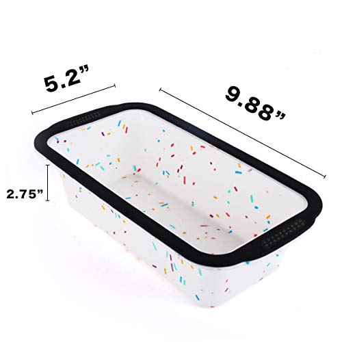 Silicone Loaf Pan with Reinforced Steel Frame Inside,Non-stick Loaf Mold for Homemade Baking Cakes and Bread,BPA Free,Dishwasher,Oven and Microwave Safer,Aichoof