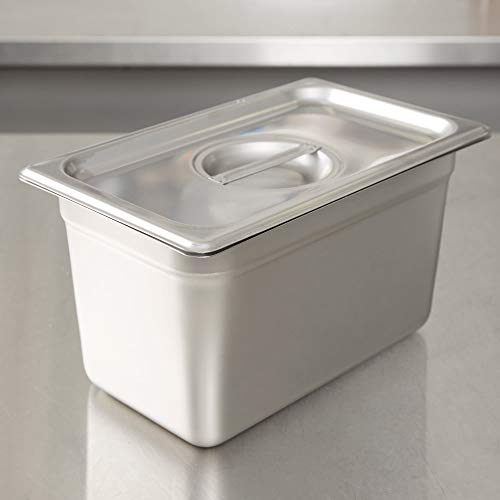 image for Kitma 1/4 Size Stainless Steel Solid Steam Table Pan Cover, Pan Lids, 