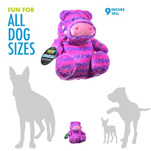 Hero Chuckles, Hippo Plush Dog Toy, Durable Stuffed Animal with 3in1
