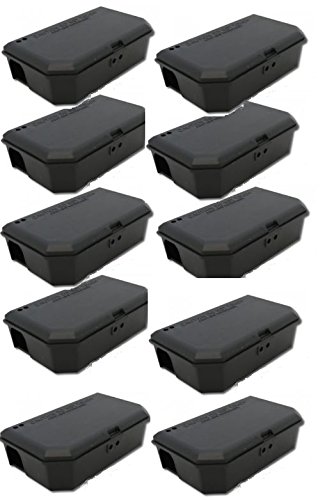 Agro Rodent 10 X Quality Mouse Boxes - Holds Poison Bait For Mice Ridged Plastic Box Design