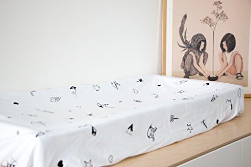 Gootoosh Changing Pad Covers โ 100% Soft Jersey Organic Cotton Pack N Play Sheets Fitted โ Breathable Hypoallergenic Playard Sheets for Boys and Girls โ 16" X 32" X 4" (Origami White)