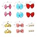 HAOKUN Pony Princess Dog Bows Hair Accessories with Clip Pet Grooming Products Puppy Small Bowknot Handmade Mix Styles Small Middle Hair Bows Topknot 32PCS/16Pairs (3) …