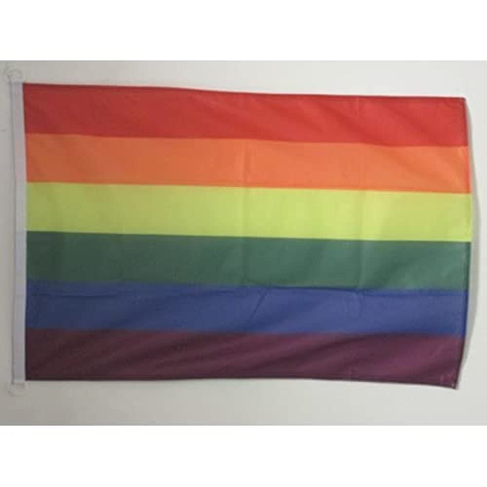 AZ FLAG - Rainbow Flag - 3x5 Ft - For Outdoor - Gay pride Banner Knitted Polyester with Two Plastic Rings - Fade Resistant - Vivid Colors - 3' x 5' Feet - 150x90 Cm