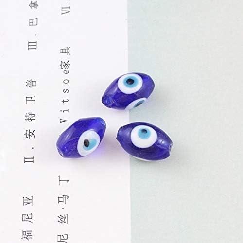turkish blue evil eye talisman necklace pendant chain pendants jewelry accessories bracelet glass lucky (15x10mm elliptical vertical hole blue eyes pendan