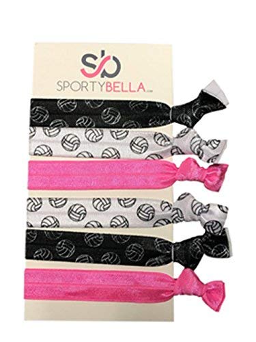 Amazon Com Volleyball Hair Accessories Pink Volleyball Hair Ties