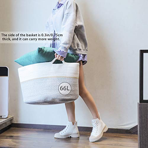 YUESUO XXL Extra Large Cotton Rope Basket, 20\
