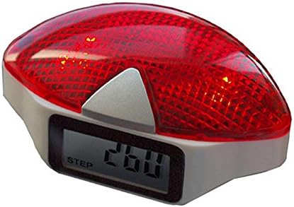 Outdoor Pedometer Portable LCD Display with Flashing RED Warning Light Walking Calorie Distance Measuring Step Count Auto Shut Off Belt Clip by LEDMEI