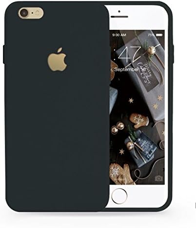 iphone 7 (Plus) silicone ,ultra thin phone cases with apple logo cut (Black)