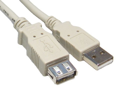 World of Data 1.8m USB 2.0 Extension Cable - High Speed 480Mbps - Colour: LIGHT GREY/BEIGE
