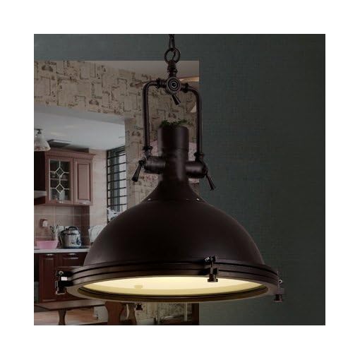 Industrial Nautical Style Single PendantLITFAD 18" Dome Shape Pendant Light Mounted Fixture