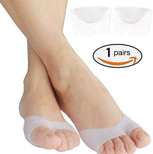 1 Pair Ball Of Foot Cushions Metatarsal Pads Pain Relief. Silicone Gel Feet Support Pad For Morton's Neuroma, Plantar Fasciitis &amp; Metatarsalgia Instant Pain Relief. High heels, Ballet Shoes (Half Toe)