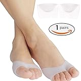 1 Pair Ball Of Foot Cushions Metatarsal Pads Pain Relief. Silicone Gel Feet Support Pad For Morton's Neuroma, Plantar Fasciitis & Metatarsalgia Instant Pain Relief. High heels, Ballet Shoes (Half Toe)
