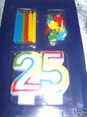 Amazon De 1 Kerze Zahl 25 Geburtstag Bunt Mit 12 Kerzen Hochzeit
