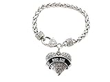 Big Sis Clear Crystal Heart Silver Bracelet Jewelry Sorority Rush Gift
