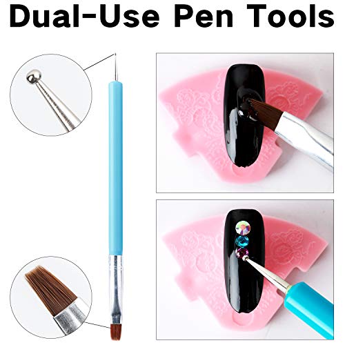 UV Nail Art 15ml Rhinestone Glue Gel Adhesive + 2 Boxes Nail Rhinestones + 1 Dual-Use Pen Pick Up Resin Gems Jewelry Diamond Beads Polish Clear Decoration Thicker And More Sticky