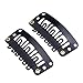 PhoenixFlameHair 20 Pcs U Shape Metailic Snap Clips ins for Hair Extension Hairpiece DIY Snap-Comb Wig Clips with Rubber-（Black, General U Shape 6 Holes)thumb 3