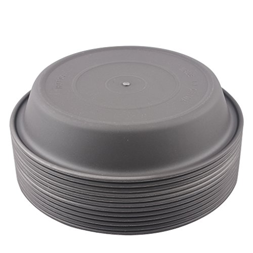 BangQiao 12 Pack 5.90 Inch Plastic Round Planter Pot Saucer Tray for Indoor and Outdoor Plants, Dark Gray - Thumbnail 4