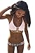 Cupshe Fashion Women's Lace Up Stripe Strappy Bikini Set, Printing, Large