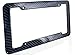OxGord 1pc Front Carbon Fiber Plastic License Plate Frames, Black