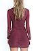 TOB Women's Sexy Stand Neck Long Sleeve Ruched Bodycon Mini Club Dress Wine Red