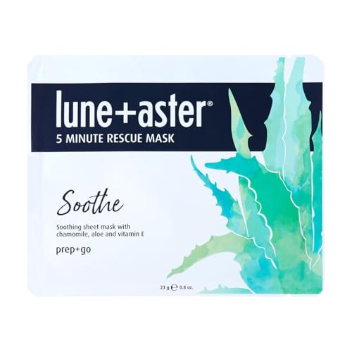 Lune+Aster 5 Minute Rescue Mask - Soothe | Sheet Mask for Stressed Skin with Ch…
