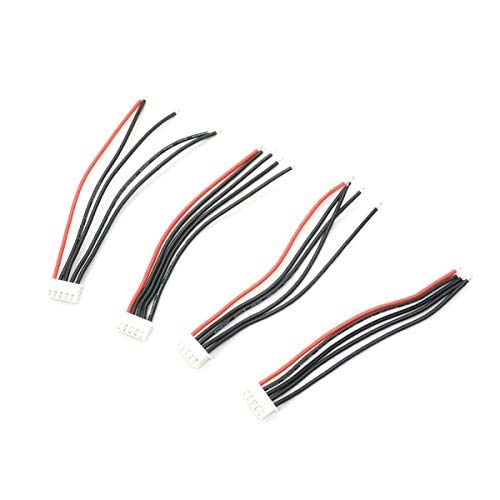 Pomeat 4S LiPo Battery Balance Charger Cable Lead Wire Connector, 14.8V, 4Pcs