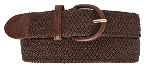 Brown Braided Elastic Stretch Belt by Marshal