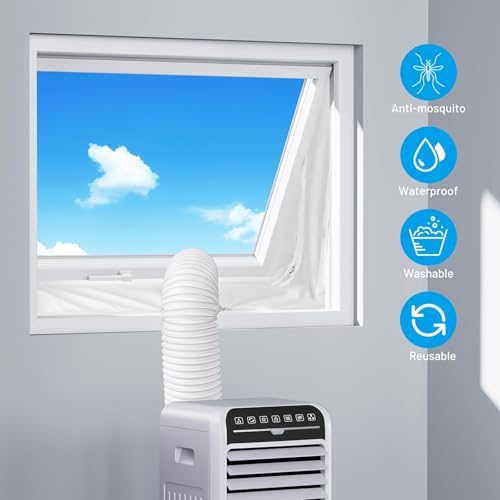 300CM Window Seal Kit for Mobile Air Conditioners, Energy-Efficient Hot Air to Fix on Windows, Mobile Dryer, White, No Drilling Required