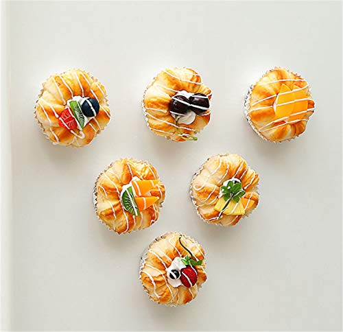 image for Skyseen 6Pcs Realistic Artificial Fake Cake Cupcake Bread Dessert Mode