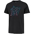 47 MLB Men's Team Color Distressed Imprint Primary Logo Wordmark Short Sleeve Baseball T-Shirt